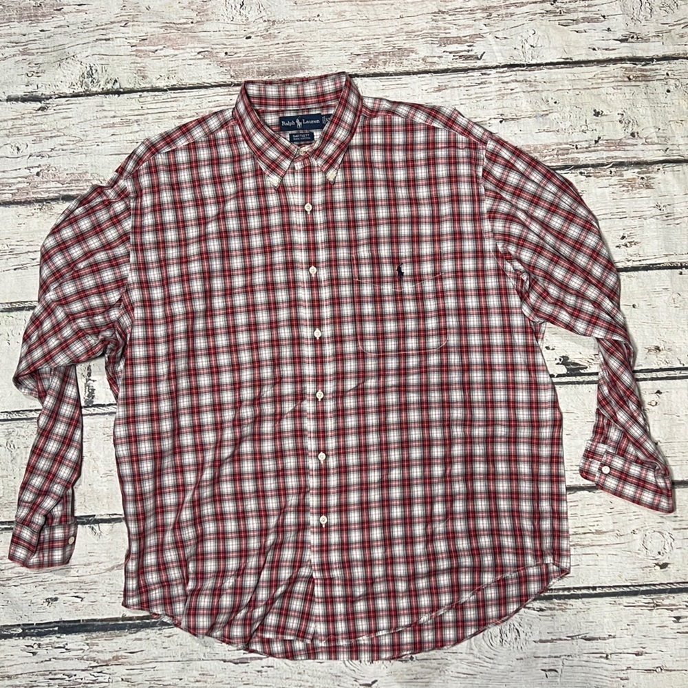 Polo Ralph Lauren Check Button Down Mens Long Sleeve Preppy Shirt